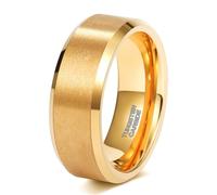 Tolldek Wedding Rings Men's Tungsten Steel 2 mm/4 mm/6 mm/8 mm, Engagement Ring Men Brushed Bevelled Edge, Rings Wedding Ceremony Waterproof, Size 48-67, Tungsten steel, No cubic zirconia