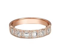 Tolldek White Gold 9K/14K/18K Wedding Rings, Classic Petite Wedding Rings with Lab Created Diamond Princess Cut Real, Au 375/585/750 White Gold Wedding Ring, Size 47-65, 9ct Rose Gold, Lab Created