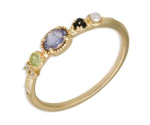 Tolldek Women's 18K 750 Gold Vintage Style Wedding Ring Unique, Size H 1/2