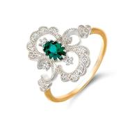 Tolldek Women's 18K Two-Tone Wedding Engagement Rings, Size N 1/2