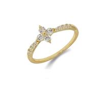 Tolldek Women's Cross Yellow Gold 375 Anniversary Wedding Rings, Size P 1/2