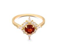 Tolldek Women's Flower 750 Yellow Gold Wedding Anniversary Ring, Size J 1/2