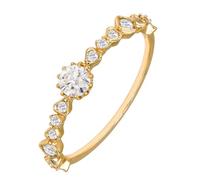 Tolldek Women's Gold Au750 18 Carat Anniversary Wedding Band, Size L 1/2