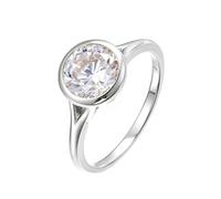 Tolldek Women's White Gold Au750 18K Wedding Engagement Ring, Size P 1/2