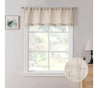 Tollpiz Linen Valance Bedroom Rod Pocket Semi Sheer Curtain Valances Burlap Light Filtering Thick Linen Valance Drape for Living Room, 54 x 16 inches Long, Natural, Set of 1 Panel