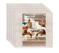 Tollume Cheese Cloths for Straining 6 PCS - Muslin Cloths for Cooking Unbleached Grade 100, 50 x 50cm Washable Hemmed Cheesecloth for Straining Nut Milk, Butter, Juice, Coffee, Jam & Wine Making
