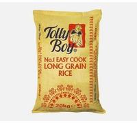 Tolly Boy Easy Cook Long Grain Rice 20kg - Fluffy Separate Grains, Easy Cook Rice for Jollof, Fried Rice, Curries & Catering