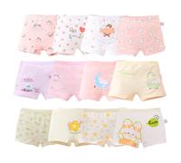 Tolmaiertu 12 Packs Girls Knickers Little Girl Cotton Boxer Briefs Comfortable Kids Underwear Panties 2-14 Years Green