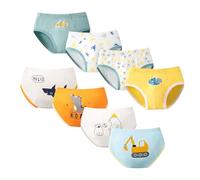 Tolmaiertu Boys Briefs Cotton Comfortable Dinosaur Bear Kids Toddler Briefs Underwear 8 Pack,3-13 Years