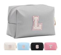 Tolmaiertu Personalized Makeup Bag,Waterproof Travel Makeup Pouch Cosmetic Bag Birthday Gift for Women Mom，Bride Bridesmaid Cosmetic Bag A-Z