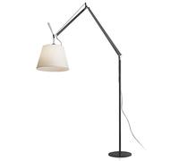 Tolomeo Mega Floor Lamp Black Body 32 cm Parchment Shade with Dimmer
