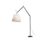 Tolomeo Mega Floor Lamp Black Body 42 cm Parchment Shade with Dimmer