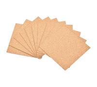 Tolospace 10pcs Self-Adhesive Cork Sheets 4 x 4 Inches Squares Cork Tiles for DIY Crafts and Coasters, 1 mm Thick