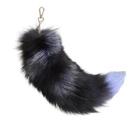 Tolospace 40cm Faux Fur Tails, Fluffy Fox Tail Pendant, Soft Tail Keychain Costume for Halloween Cosplay Bag Hanging Charm