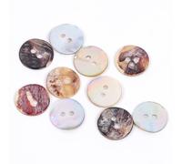 Tolospace Natural Pearl Shell Buttons 10pcs 10mm Round Flatback Craft Seashell Button Decorative Sewing Buttons for Blazer Suits Shirts Clothes