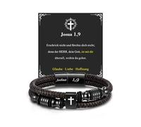 TOLOWOBK Ich Liebe Dich Gifts for Men Leather Bracelet Men's Engraving, Mittelgroße, Leather, No Gemstone