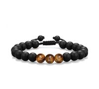 TOLOWOBK Mens Bracelets Gifts Tiger Eye Crystal Bracelet for Men Boys Personalised Triple Protection Beaded Bracelets for Men, Fathers Day Graduation Birthday Gifts for Him Dad Son Husband Brother