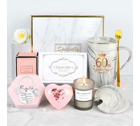 TOLOYE 60th Birthday Gifts for Women, Pamper Gifts for Mum with Box, Mug, Candle, Key Chain, Card, Unique Presents for Women, 60th Birthday Keepsake for Mom, Grandma, Friend