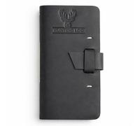 Tolredo Made in Canada Premium Hunting Journal Top-Grain Cowhide Leather Hunting Logbook Gift for Huntsman, 96 Bleed Proof Pages(8.3"X4") - Jet Black