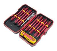 Tolsen 13pcs VDE Insulated Screwdriver Set Interchangeable in Case Magnetic Tip 1000V