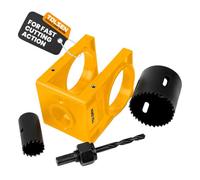 Tolsen Door Lock Jig, Latch & Handle Hole Saw Kit, 35-45mm Wooden Doors | ABS Positioning Frame, 25mm and 54mm Cutters, Arbor Included, Deadbolt and Lockset, 320g, Homeowners and Joiners