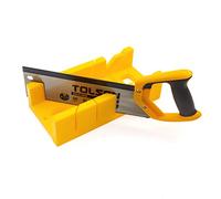 Tolsen Mitre Box with Back Hand Saw Set 300mm 12 Inch Fast Cutting Blade 13TPI