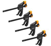 Tolsen Quick Release Ratchet Clamp 150mm (6") - Heavy Duty Woodworking Quick Grip F Clamps - 4 Pack