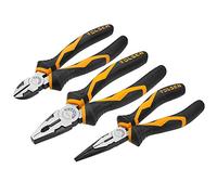 Tolsen Set 3-Piece Professional Heavy Duty plier, Including 160mm Long-Nose and Diagonal Cutting, and 180mm Combination