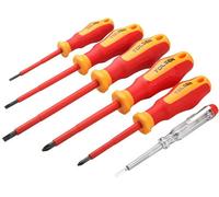 Tolsen Tools Screwdriver Set Vde 6 Pc (3X75,4X100,5.5X100,ph1X80,phz2X100+ Volt Tes