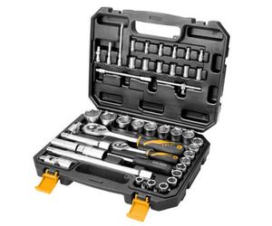 Tolsen Tools Socket Set 1/4" 4-14mm & 1/2" 10-32mm 43Pc Industrial