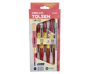 Tolsen V32007 7pc Insulated Precision Screwdriver Set VDE Slotted PH