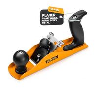 Tolsen Wood Plane 235mm, Adjustable Hand Planer and Door Planer | Carbon Steel Cutting Iron, Steel Body Not Cast Iron, Flat Machined Sole, Depth Setting Knob, Softwood and Hardwood, DIY