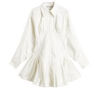 Tolu Coker Women's Contour Bustier Pleated Shirt Dress White