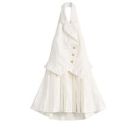 Tolu Coker Women's Cotton Pleated Waistcoat Mini Dress White