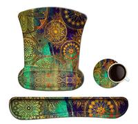 ToLuLu Keyboard Pad Wrist Rest Mouse Pad, Gel Ergonomic Mouse Pads Wrist Support for Computer Laptop Home Office, Mousepad Keyboard Wrist Support Memory Foam for Easy Typing Pain Relief, Mandala Arts