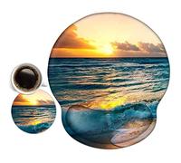 ToLuLu Mouse Pad Wrist Rest Support Gel, Ergonomic Mouse Pads with Non Slip PU Base, Mouse Wrist Rest Pad for Laptop Computer Home Office Working Gaming Pain Relief, Sunset& Beach