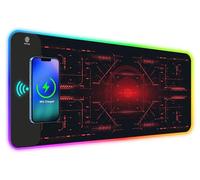 ToLuLu RGB Gaming Mouse Pad, Wireless, 5/7.5/10/15 W, 10 Light Modes, LED Mouse Pad, Computer Keyboard Mat, Mouse Pad, 800 x 300 x 4 mm, Extended Large Desk Pad for Gaming, MacBook, Laptop,