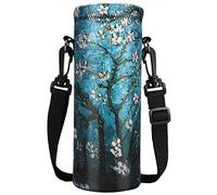 ToLuLu Water Bottle Carrier Bag Case, Insulated Neoprene Water Bottle Holder Cover 1000ML W/Adjustable Shoulder Strap, Sling Sleeve Pouch For Stainless Steel/Glass/Plastic Bottles, Van Gogh Painting