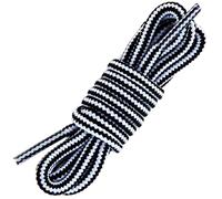 Tolumo Diameter 4 MM Round Durable Boot Laces Lengths 100 to 180 CM Shoelaces for Work and Leisure Boots, Hiking Shoes Black White 120 CM 1 Pair