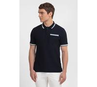 Tolworth - Textured Polo Shirt With Contrast Rib Steel & Jelly Navy M