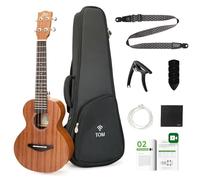 TOM 23" Sapele Concert Ukulele - Premium Value Ukelele for All Level Players & Beginners, Rich Tone with D’Addario Strings, Includes Ukulele Accessories & Free Lessons (23" Concert)