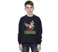 Tom And Jerry Boys Merry Christmas Baubles Sweatshirt Navy Blue 9-11 Years