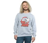 Tom And Jerry Men's Distressed Logo Sweatshirt Sport Grey Large