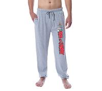 Tom and Jerry Men's Vintage Characters Logo Sleep Jogger Pajama Pants (Large) Grey