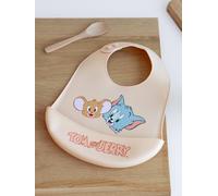 Tom and Jerry Silicone Bib for Babies, LOONEY TUNES beige