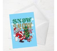 Tom And Jerry Snow Snow Snow Greetings Card - Large Card