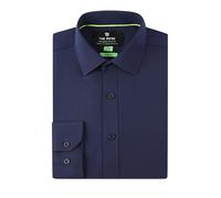 Tom Baine Men's Performance Stretch Long Sleeve Basic Button Down, Navy, Large