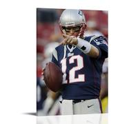 Tom Brady Anti Splash Art Posters Living Room And Bedroom Hanging Paintings Suitable for Multiple Scenarios No Need for Punching Easy to Install Suitable for Gifts And Personal UseFrame-style12x18inch