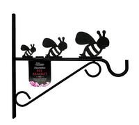 Tom Chambers Hanging Garden Basket Bracket Metal Bees - 30cm in Black Tom Chambers Black
