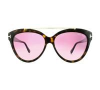Tom Ford 0518 Livia Womens Dark Havana Sunglasses